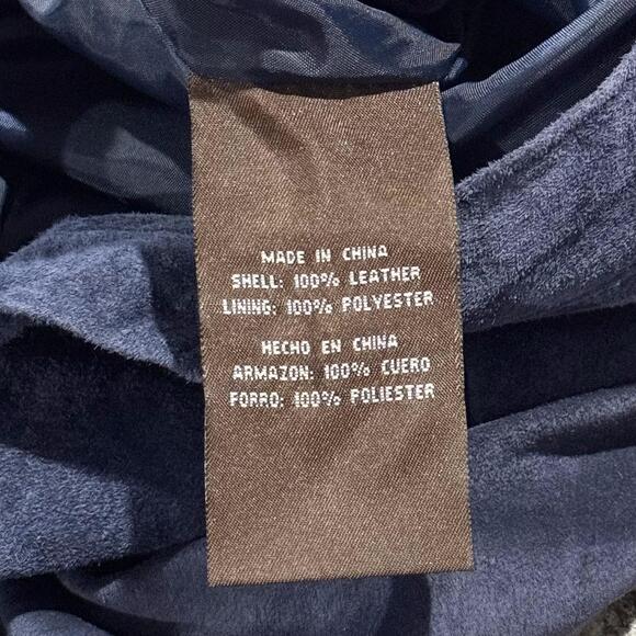 Vintage Suede Skirt Leather Maxi Y2K Boho 70s Western Minimalist Cottage Blue 10 - Picture 3 of 6